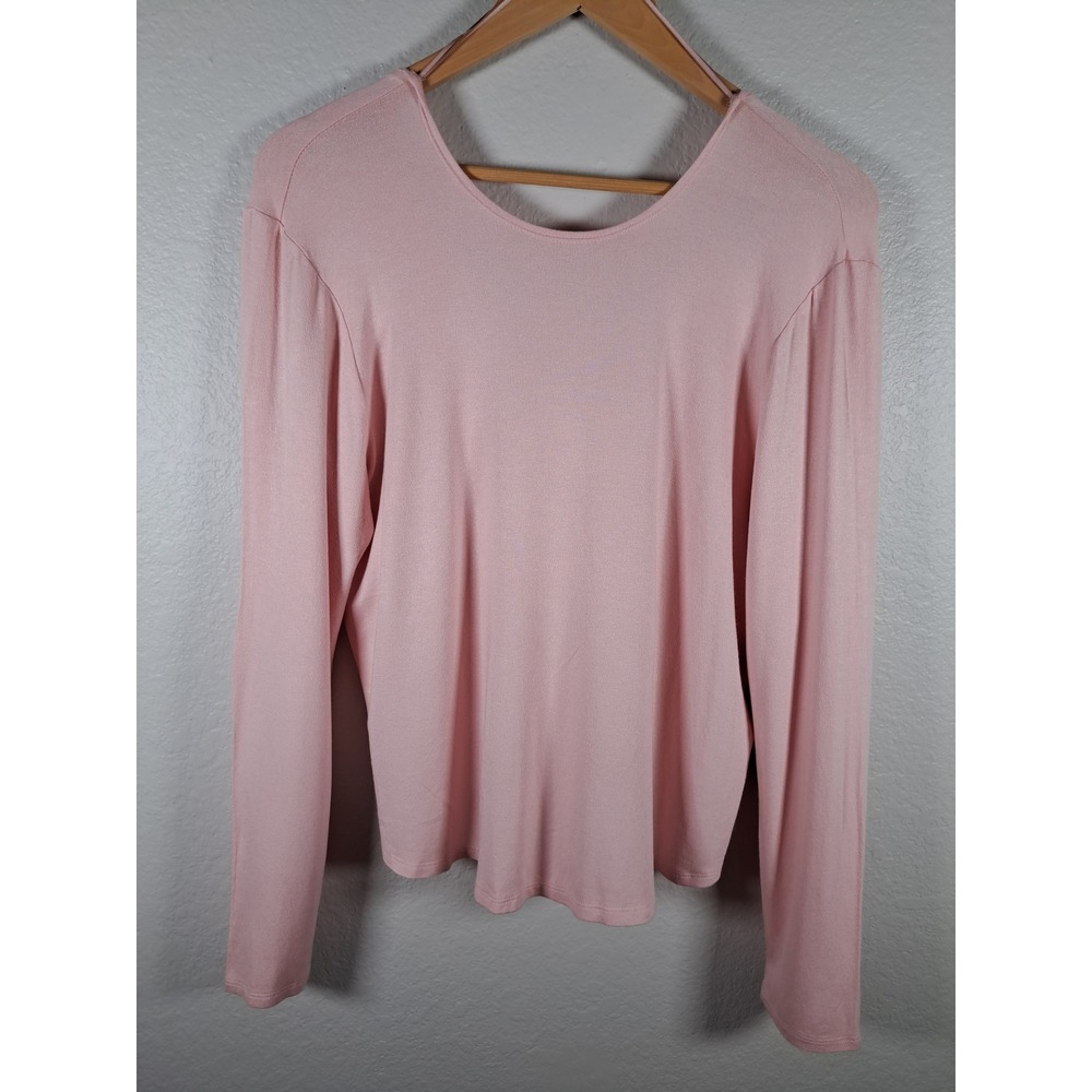 This&More Pink Twist Back Long Sleeve Top Size L RD20482A New
